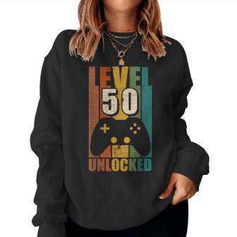 Gaming Vintage 50Th Birthday 50 Year Old Boy Girl Gamer Women Sweatshirt - Thegiftio UK