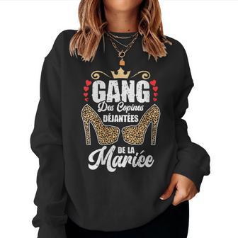 Gang Des Copines Déjantées De La Mariée Team Mariée Evjf Avec Col En Women Sweatshirt - Cadeauxyz