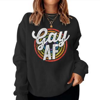 Gay Af Lgbt Pride Rainbow Flag March Rally Protest Equality Women Sweatshirt - Monsterry UK