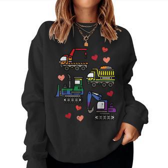 Gay Pride Construction Trucks Rainbow Flag Lgbt Boys Toddler Women Sweatshirt - Monsterry