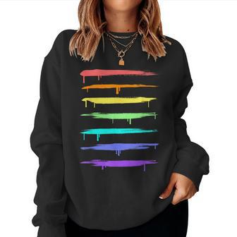 Gay Pride Rainbow Stripes Women Sweatshirt - Monsterry CA
