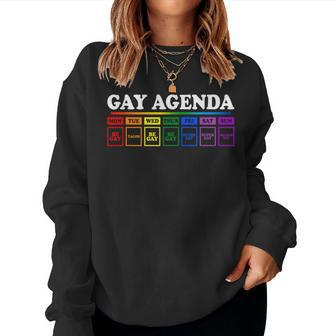 The Gay Weekly Agenda Lgbt Pride Rainbow Women Sweatshirt - Monsterry CA