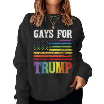 Gays For Trump Lgbt Pride Gay Rainbow Flag Vote Republican Women Sweatshirt - Monsterry UK