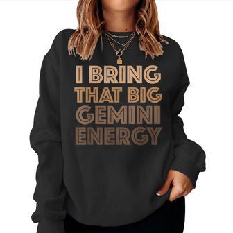 Gemini Queen Melanin Black Afro Big Gemini Energy Women Sweatshirt - Thegiftio UK
