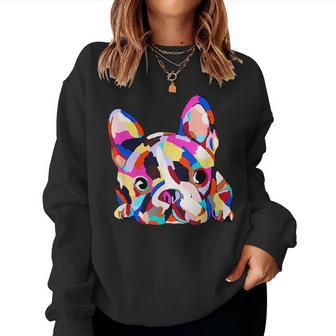 Geometric French Bulldog Dog Boy Girl Women Sweatshirt - Seseable