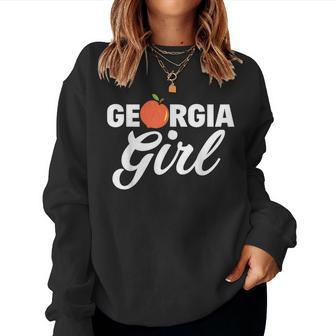 Georgia Peach Girl Vintage Women Sweatshirt - Monsterry