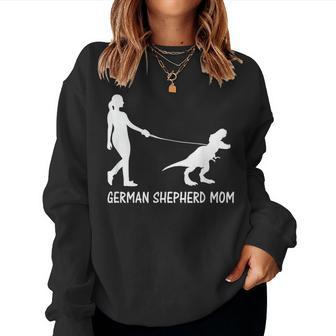 German Shepherd Mom Dinosaur Gsd Owners Trex Mother Women Sweatshirt - Monsterry