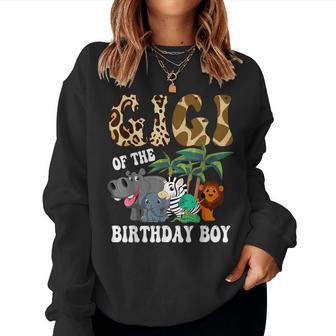Gigi Of The Birthday Boy Zoo Bday Safari Celebration Women Sweatshirt - Thegiftio UK