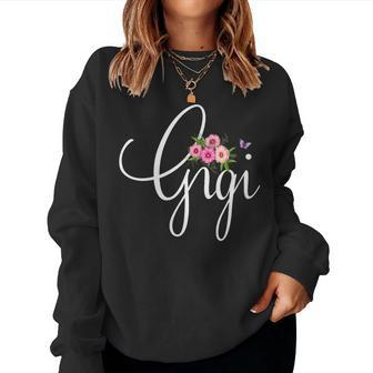 Gigi Flowers & Butterfly Fun For Grandma Grandmother Women Sweatshirt - Monsterry AU