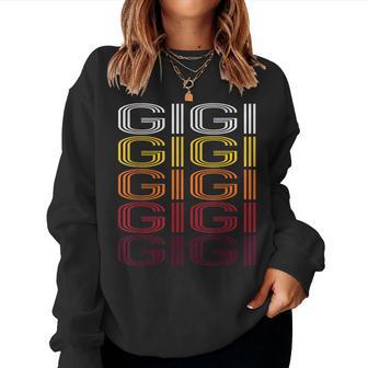 Gigi Retro Wordmark Pattern -Intage Style Sweatshirt Frauen - Seseable