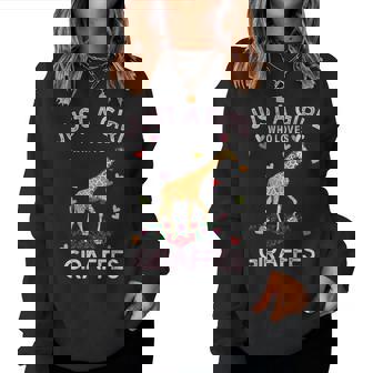 Giraffe Lover Just A Girl Who Loves Giraffes Women Sweatshirt - Thegiftio