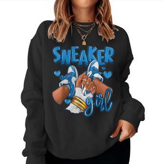 Girl Afro Military Blue 4S Matching For Women Women Sweatshirt - Seseable