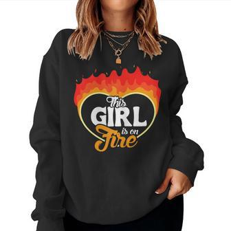 This Girl Is On Fire Heart Emancipation Power Women Sweatshirt - Monsterry CA