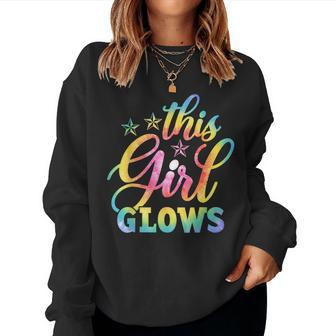 This Girl Glows For & Girls Tie Dye 80S Themed Disco Women Sweatshirt - Thegiftio UK