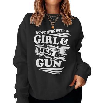 A Girl And Her Gun For Shooters Or Gun Range Women Sweatshirt - Monsterry CA