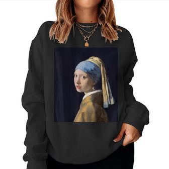 Girl With A Pearl Earring By Johannes Vermeer Women Sweatshirt - Thegiftio UK