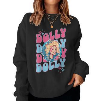 Girl Retro Personalized Dolly First Name Vintage Style Women Sweatshirt - Seseable