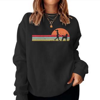 Girl Walking Poodle Retro Pet Dog Owner Walker Women Women Sweatshirt - Monsterry CA