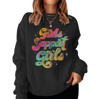 Girls Support Girls Emancipation Vintage Women Sweatshirt - Monsterry AU