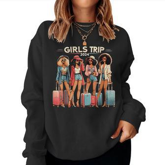 Girl's Trip 2024 Black Bestie Matching Black Vacation Women Sweatshirt - Thegiftio