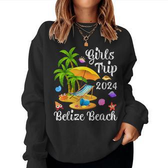 Girls Trip 2024 Palm Tree Sunset Belize Beach Women Sweatshirt - Monsterry CA