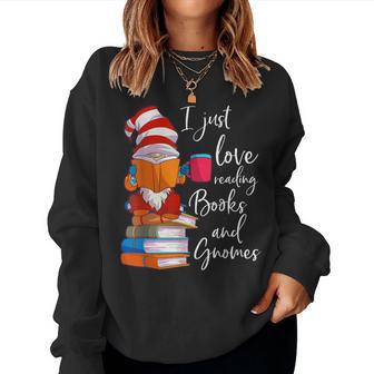 Gnome Girls Book Lover Reading Club Gnome Lover Women Sweatshirt - Monsterry