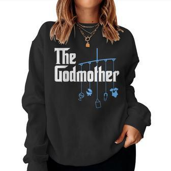 The Godmother Of New Baby Boy Pun Women Sweatshirt - Monsterry