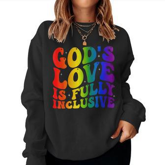 Gods Fully Inclusive Christian Jesus Lgbt Gay Pride Women Sweatshirt - Seseable
