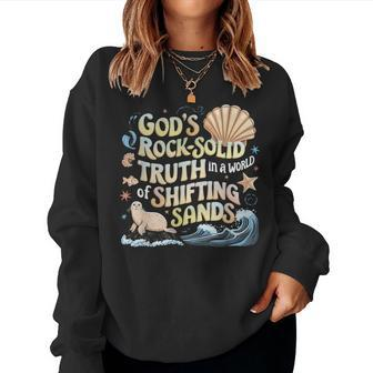 God's Rock Solid Breaker 2024 Christian Beach Women Sweatshirt | Mazezy AU