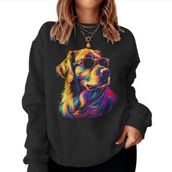 Golden Retriever Sonnenbrille Lustig Hund Mama Papa Sweatshirt Frauen - Geschenkecke