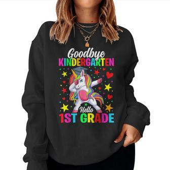 Goodbye Kindergarten Hello 1St Grade Graduation Unicorn Girl Women Sweatshirt - Monsterry CA