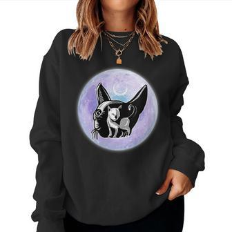 Gothic Cats Full Moon Aesthetic Vaporwave Women Sweatshirt - Monsterry DE