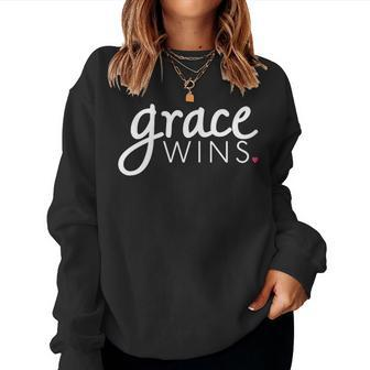 Grace Wins Christian For Of Faith Who Love Jesus Women Sweatshirt - Monsterry DE