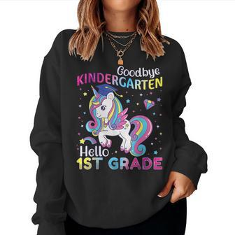 Graduation 2024 Goodbye Kindergarten Hello 1St Grade Unicorn Women Sweatshirt - Monsterry AU