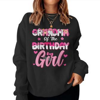 Grandma Of The Birthday Girl Cat Kitty Family Matching Women Sweatshirt - Monsterry AU
