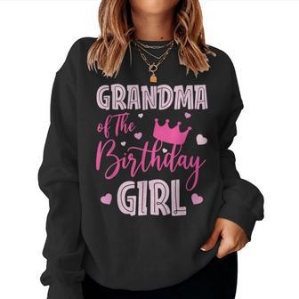 Grandma Of The Birthday Girl Cute Pink Matching Family Women Sweatshirt - Thegiftio UK