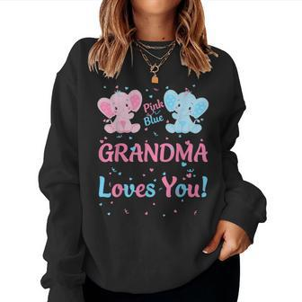 Grandma Gender Reveal Elephant Pink Or Blue Matching Family Women Sweatshirt - Monsterry AU