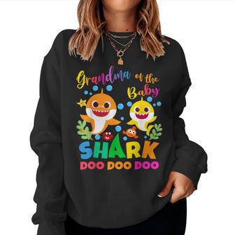 Grandma Of The Shark Birthday Boy Girl Party Family Women Sweatshirt - Thegiftio UK