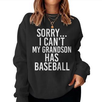 Grandpa Grandma My Grandson Has Baseball Women Sweatshirt - Monsterry AU