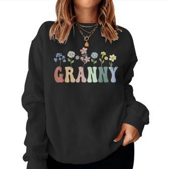 Granny Wildflower Floral Granny Women Sweatshirt | Mazezy