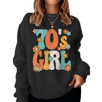 Groovy 70S Girl Hippie Theme Party Outfit 70S Costume Women Women Sweatshirt - Thegiftio UK