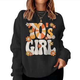 Groovy 70S Girl Hippie Theme Party Outfit 70S Costume Women Women Sweatshirt - Monsterry UK