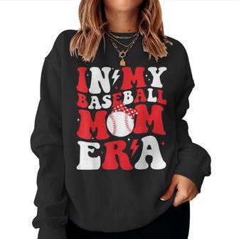 Groovy In My Baseball Mom Era Mother Game Day Women Sweatshirt - Monsterry UK