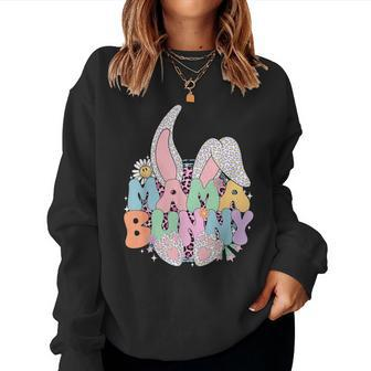 Groovy Mama Easter Day Rabbit Mom Hippie Trendy Women Sweatshirt | Mazezy DE