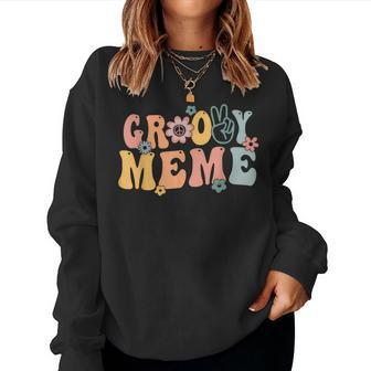 Groovy Meme Retro Mom Family Matching Mother's Day Women Sweatshirt - Thegiftio UK