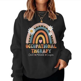 Groovy Occupational Therapy Therapists Happy Ot Month Women Sweatshirt - Seseable