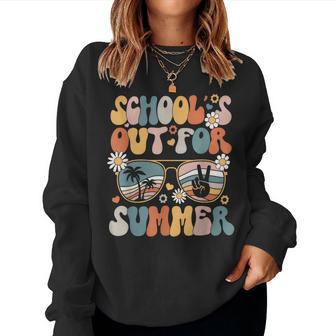 Groovy School's Out For Summer Teacher Student Women Sweatshirt - Monsterry DE