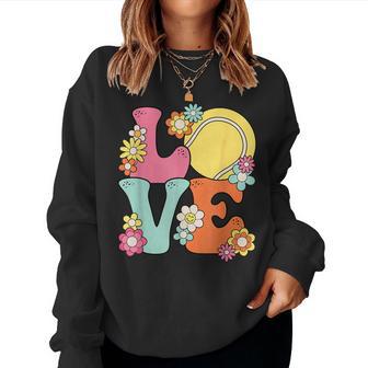 Groovy Tennis Love Cute Tennis Lover Ns Girls Women Sweatshirt - Seseable