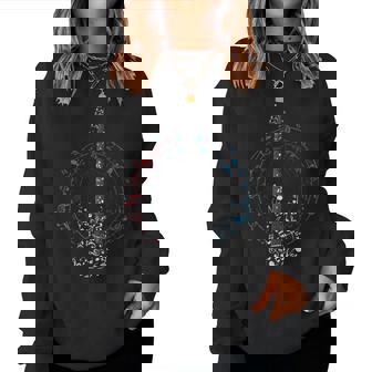 Guitarra Música Regalo Clave De Sol Músico Guitarrista Cuello Sudadera Mujer - Regaloses