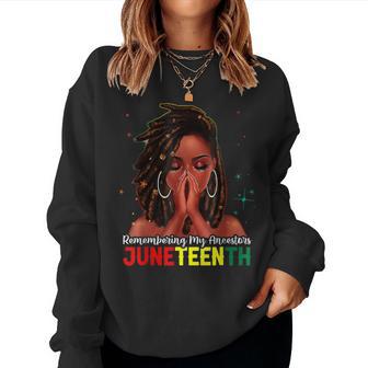 Hair Black Woman Remembering My Ancestors Junenth Women Sweatshirt - Seseable